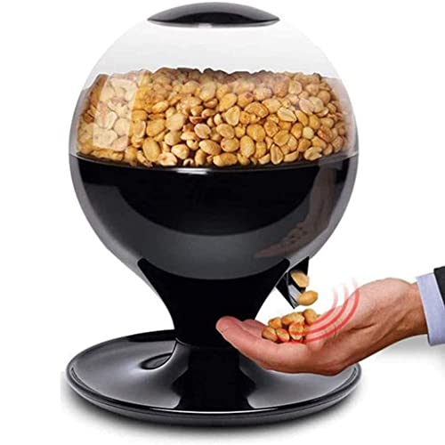 QHLOM Distributore Di Cereali da banco, di snack di caramelle automatico Distributore d'avena vintage uso domestico ermeticamente uso domestico,Black