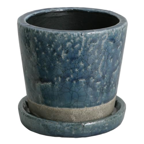 _g(Dulton) Aؔ v^[5 ~bhiCgu[ 󂯎Mt  픫 J[ |pi 18.5cm 㕔:16cm ꕔ:12.5cm CH14-G518MBL COLOR GLAZED POT MIDNIGHT BL