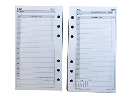 Collins 2022 Dagboek Dag naar een Pagina Refill voor Persoonlijke Grootte (172mm x 96mm) 6 Ring Organizer - Image 4