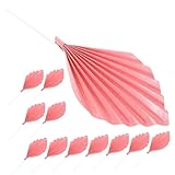 BUGUUYO 12 Piezas Decoración de Pastel con Forma de Abanico Adornos de Papel para Tartas de Boda y Cumpleaños Decoración Tropical Elegante para Mesa de Postres