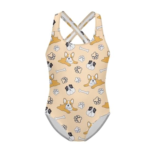 Image of Girls One Piece Swimsuits Quick Dry Beach Bathing Suit Crossback Swimwear 5-14 Years