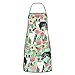 MSINCUDJ Fartuchy kuchenne, Aussie pies kwiatowy najlepszy niebieski fartuch kuchenny z kieszeniami, wodoodporny fartuch szefa kuchni regulowany śliniak dla unisex