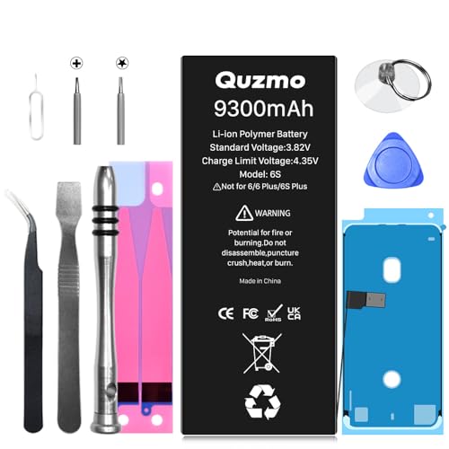 [9300mAh] Batería para iPhone 6S, (2025 Nueva versión) Reemplazo de batería ultra alta capacidad para iPhone 6S modelos A1633, A1688, A1700 con kit de herramientas completo