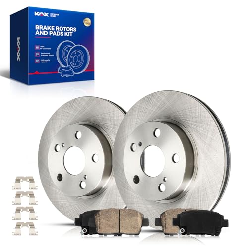 Image of KAX Front Brake Kit, OE Brake Rotors and Ceramic Brake Pads | Fits Toyota Prius 2004 2005 2006 2007 2008 2009, Automotive Replacement Brake Kit