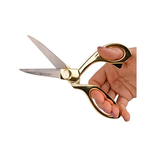 Westcott 17196 Schere aus gebogenem Edelstahl, goldfarben, 20,3 cm – Bild 5