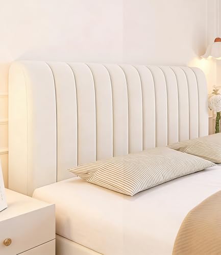 Hearda Housse Tete De Lit 160 cm, Élastique Housse De Tete De Lit Antitaches, Beige Houssen De Protection De Tête Lavable, Extensible Headboard Cover...