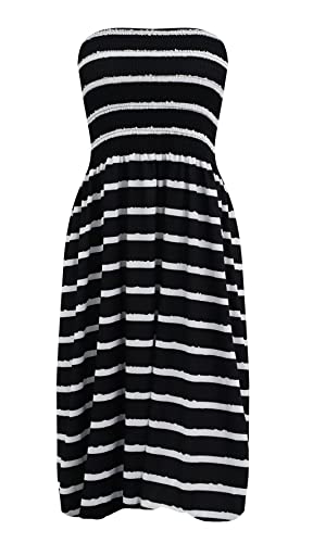 Image of Zyyfly Summer Strapless Dress for Women Tube Top Sundress Casual Beach Cover Ups