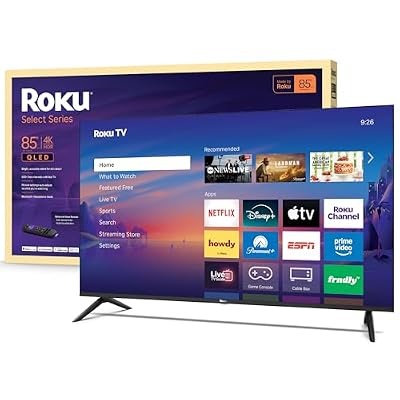 Roku Smart TV 2026 – 85-Inch Select Series, 4K QLED TV – Roku TV with Voice Remote – Flat Screen QLED Television with Wi-Fi for Streaming Live Local News, Sports, & Movies – Bluetooth Headphone Mode