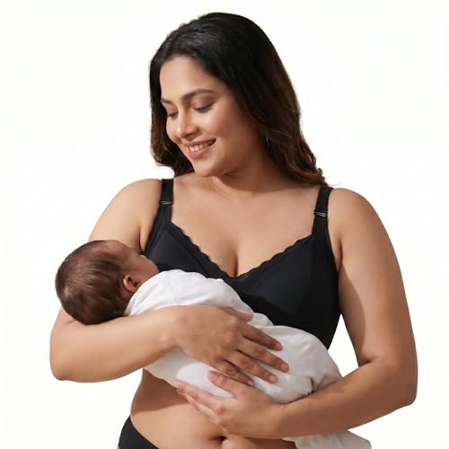 Image of ELEG & STILANCE Maternity Feeding Bra Padded Nursing Bra with Adjustable Straps Easy Baby Breastfeeding New Moms