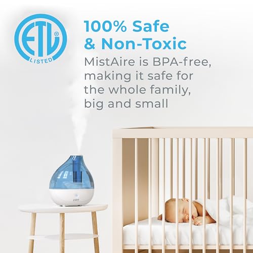 Image of Pure Enrichment MistAire Ultrasonic Cool Mist Humidifier - Quiet Air Humidifier for Bedroom, Nursery, Office, & Indoor Plants - Lasts Up To 25 Hours (Pack of 2)