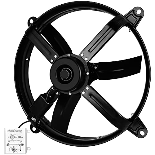 Simple Deluxe 20 Inch Gable Mount Fan Attic Ventilator With Adjustable Temperature Thermostat, 3127 Cfm, Black #TOP5