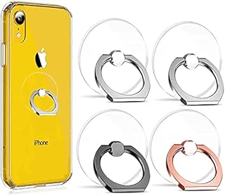 DFsucces Transparent Cell Phone Ring Holder,4 Pcs Phone Stand,360 Degree Rotation Round-Shaped Cell Phone Ring Support Holder,for Various Mobile Smart phones(2Silver+1Black+1Rose Gold)