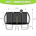 Tranpoline 12FT Tranpoline for Kids with Safety Enclosure Net Recreational Tranpoline for Adults ASTM Approval Backyard Outdoor Tranpoline with Basketball Hoop