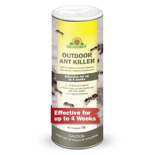 Neudorff Outdoor Ant Killer Ant Bait Granules 1 lbs Treats up to 2 000 sq. ft. & Lasts up to 4 Weeks Home Perimeter Treatment for Organic Gardening Insect Bait Attracts and Kills (1 LB. (Ants))