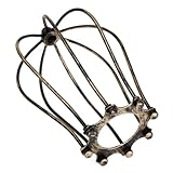 dDanke Retro Iron Wire Bulb Cage Lamp Guard 80x115x170mm Industrial Pendant Light Cover (Brown)