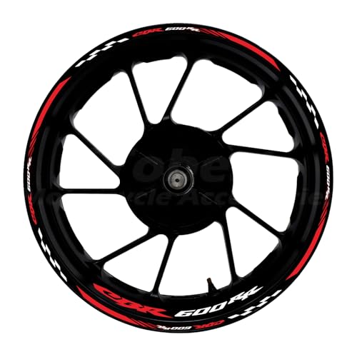 CBR 17 inch Wheel Rim Stickers Decals Tape Compatible with CBR600RR 2003-2025 F5 Motorcycle Reflective Rim Tapes Sticker Stripe (Red)