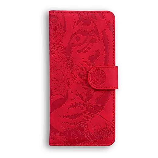 SHOYAO Estojo Fólio de Capa de Telefone for XIAOMI MI 10T PRO 5G, Couro PU Premium Capa Slim Fit for MI 10T PRO 5G, Suporte de visualização horizontal, bem combinar, vermelho