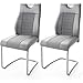 Produktbild Robas Lund Esszimmerstühle 2er Set Schwingstuhl Grau, Esszimmerstuhl Stuhl Tito 2