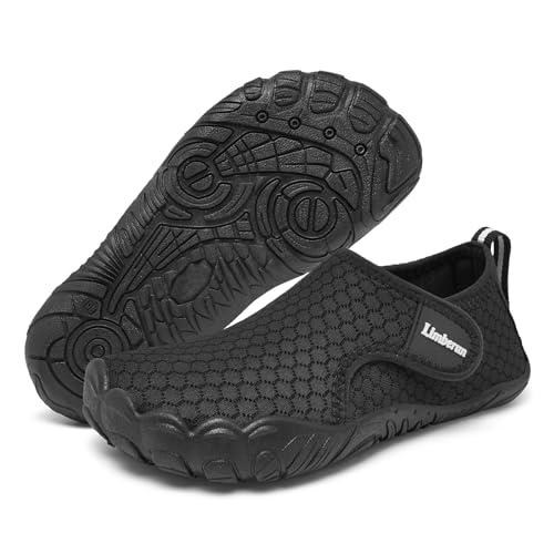 Limberun Kids Water Shoes for Girls Boys Swimming Shoes Kids Beach Shoes Kids Aqua Shoes Kids for Boys Girls Quick Dry and Non-Slip Kids Water Shoes Black Big Kid 6