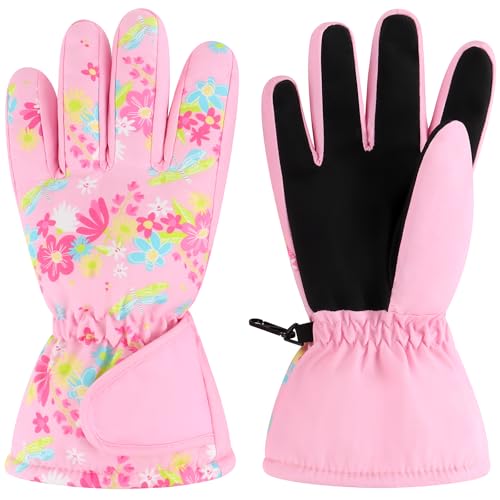 Image of Duoyeree Kids Waterproof Ski Gloves Warm 5-Fingered Winter Accessories for Boys & Girls Aged 4-13.