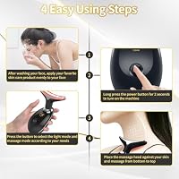 Portable Face Beauty Device, 7 Color Portable Face Massager Tool for Skin Care, Based on Triple Action LED, Thermal, and Vibration Technologies, at Home Skin Care Face Sculpting Tool(Glossy Black) — image 6