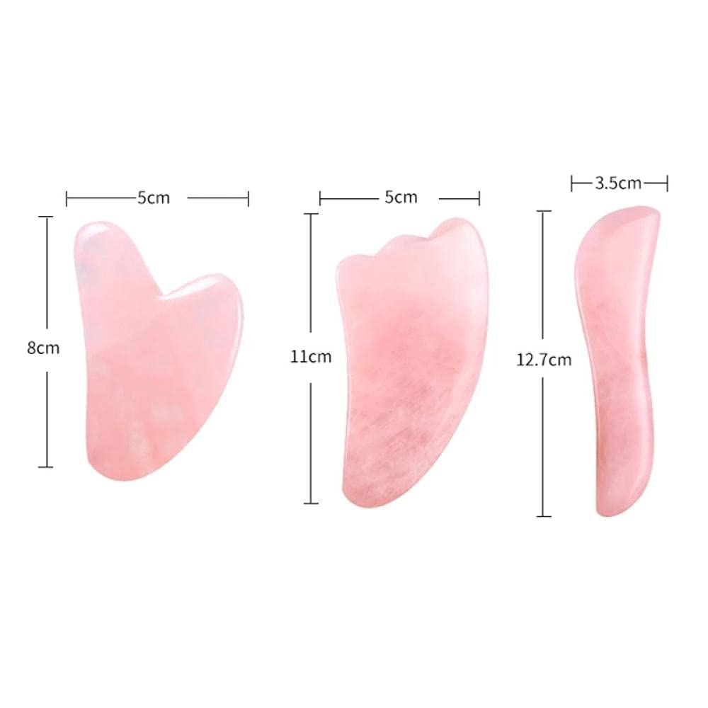 Rose quartz gouache grattoir jade jade jade massager ensemble gua sha massage pour visage gouache naturel pierre guahaa massage outils-Type 05