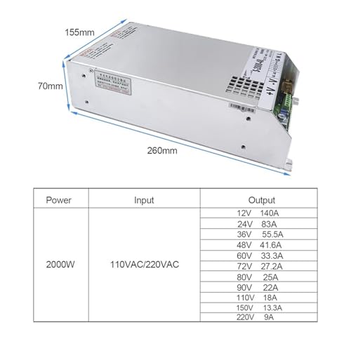 SMPS S-2000 2000W alimentation réglable 0-72V haute précision de tension - 3