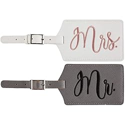 Identificador Maletas Mr Wonderful Etiqueta de Equipaje,Mr. and Mrs.Identificador Etiqueta,Etiqueta de Equipaje de Boda para Pareja Maleta Viaje Luna de Miel Boda Novia Fiesta de Compromiso Ideas Regalo,Etiquetas para Equipaje-2 Piezas