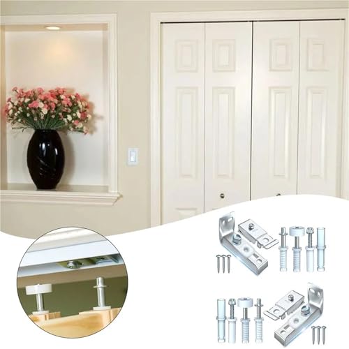 4 sets de kits de herrajes para puertas plegables de acero inoxidable y nailon para reparación miniatura 4