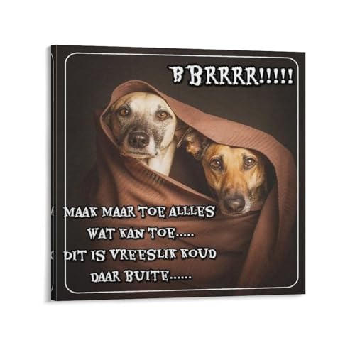 Poster de chien teckel 19 et peinture décorative de grand format 70 x 70 cm