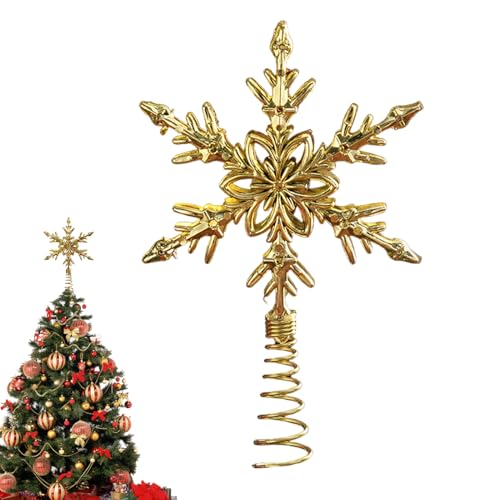 Lpoppcx Estrella para Árbol De Navidad, Dorado para Árbol Navideño, Decoración Dorada 3D para Hogar Dormitorio Salón Familia Jardín Entrada Hotel Exterior
