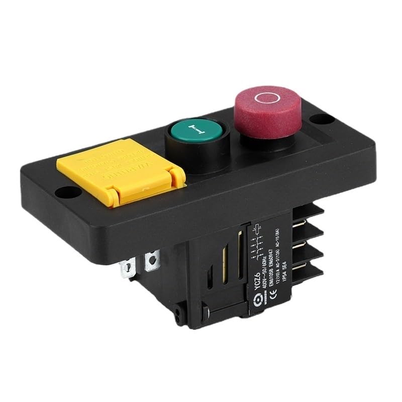 Pulsador y parada de emergencia ON-OFF con interruptores basculantes 400V 50/60Hz Monofásico/Trifásico