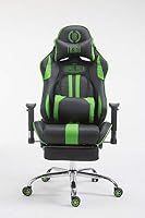 CLP Gaming Bürostuhl XL Limit mit Kunstlederbezug I Gamingstuhl mit Metallgestell I Schreibtischstuhl höhenverstellbar Farbe schwarz/grün mit Fußablage – Ansicht 5