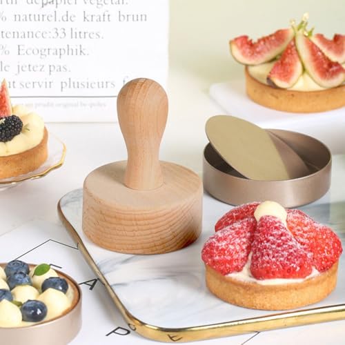 Wooden Tart Tamper Egg Tart Tool Tart Press Tool Wooden Pastry Pusher Egg Tart Presser Pastry Tools for Mini Muffin Pan