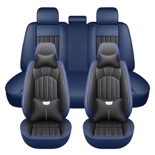 に適用レクサス LBX 令和5年12月?現行 車のシートカバー シートクッション レザー 素材 通気性 磨耗に強い 吸湿 滑り止め 全囲い設計 運転席 助手席 後部座席 カー用品 内装パーツ 取付簡単 5席(青,枕付き)