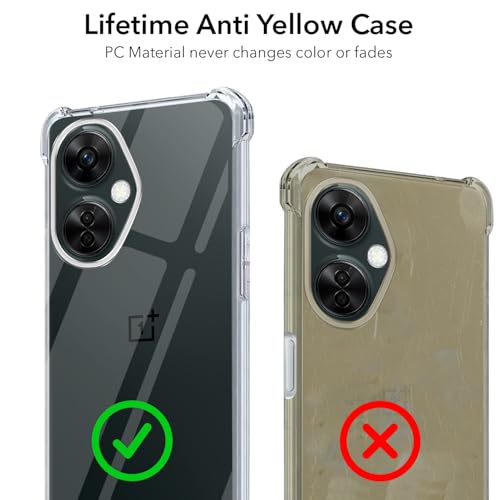 Image of Jkobi Shockproof Crystal-Clear Back Cover for OnePlus Nord CE 3 Lite (Anti Yellow Case | Drop & Camera Protection | Hard Polycarbonate)