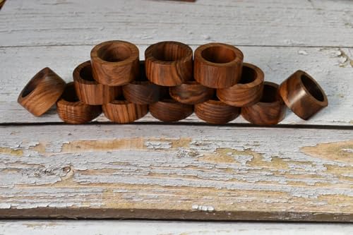 Ajuny AJ-UK-RH_Z_1708_S12 Handcrafted Wooden Round Napkin Ring Sleek Plain Decorative 1.5 Inch Napkin Holders thumb #7