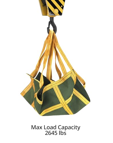 image for QWORK Heavy-Duty Canvas Cargo Lifting Pad Net - 3.28ft x 3.28ft Reinfo