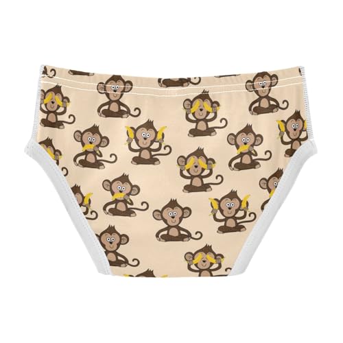 Boys' Exclusive Briefs Toddler Underwear 95% Combed Cotton Boxerbriefs 2T Monkey Pattern 762