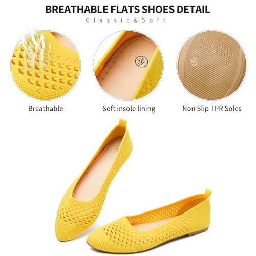 Image of hash bubbie Women's Mesh Flats Shoes Ballet Dress Shoes | knit dressy slip on business non slip breathable casual comfortable pointed toe loafers