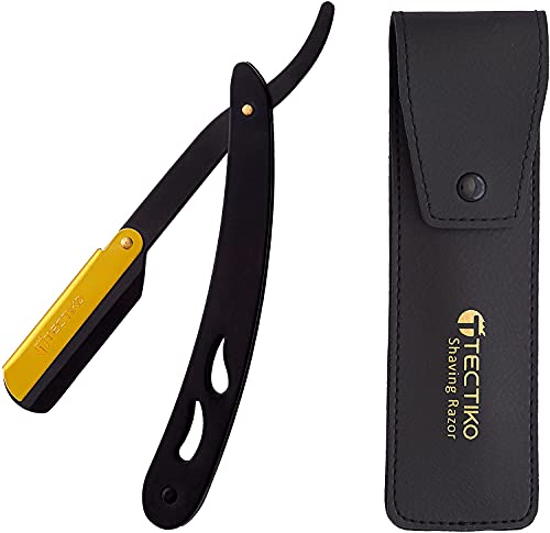 T TECTIKO Rasiermesser Set Herren mit Tragetasche | Hochwertiger Edelstahl | Rasiermesser mit Wechselklinge | Bartmesser Set Cover