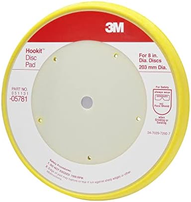 3M Hookit Disc Pad, 05781, 8 in, Medium Density Foam, Abrasive Disc Pad for Paint Stripping, Primer Sanding, Polishing or Grinding