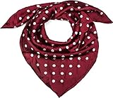 Größe: ca. 70 x 70 cm styleBREAKER Damen Dreieckstuch mit Polka Dots Punkte, Multifunktion Tuch, Halstuch, Kopftuch, Bandana 01016171, Farbe:Bordeaux-Rot