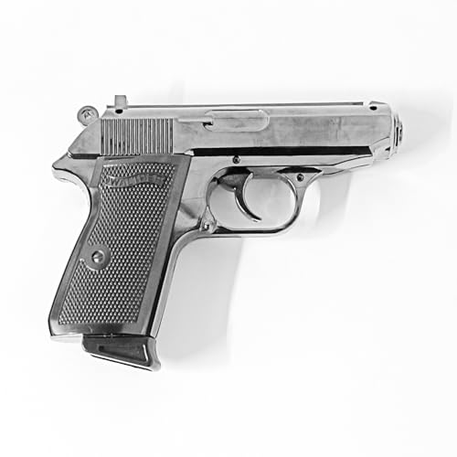 Image of EXTREMUS Gun Lighter Pistol Lighter Heavy Weight Metal Body Gun Pistol Shaped with Barrel Pull Back System and Holster Pocket Lighter for Decorative, Smoking Filled with Gas (508 Silver)