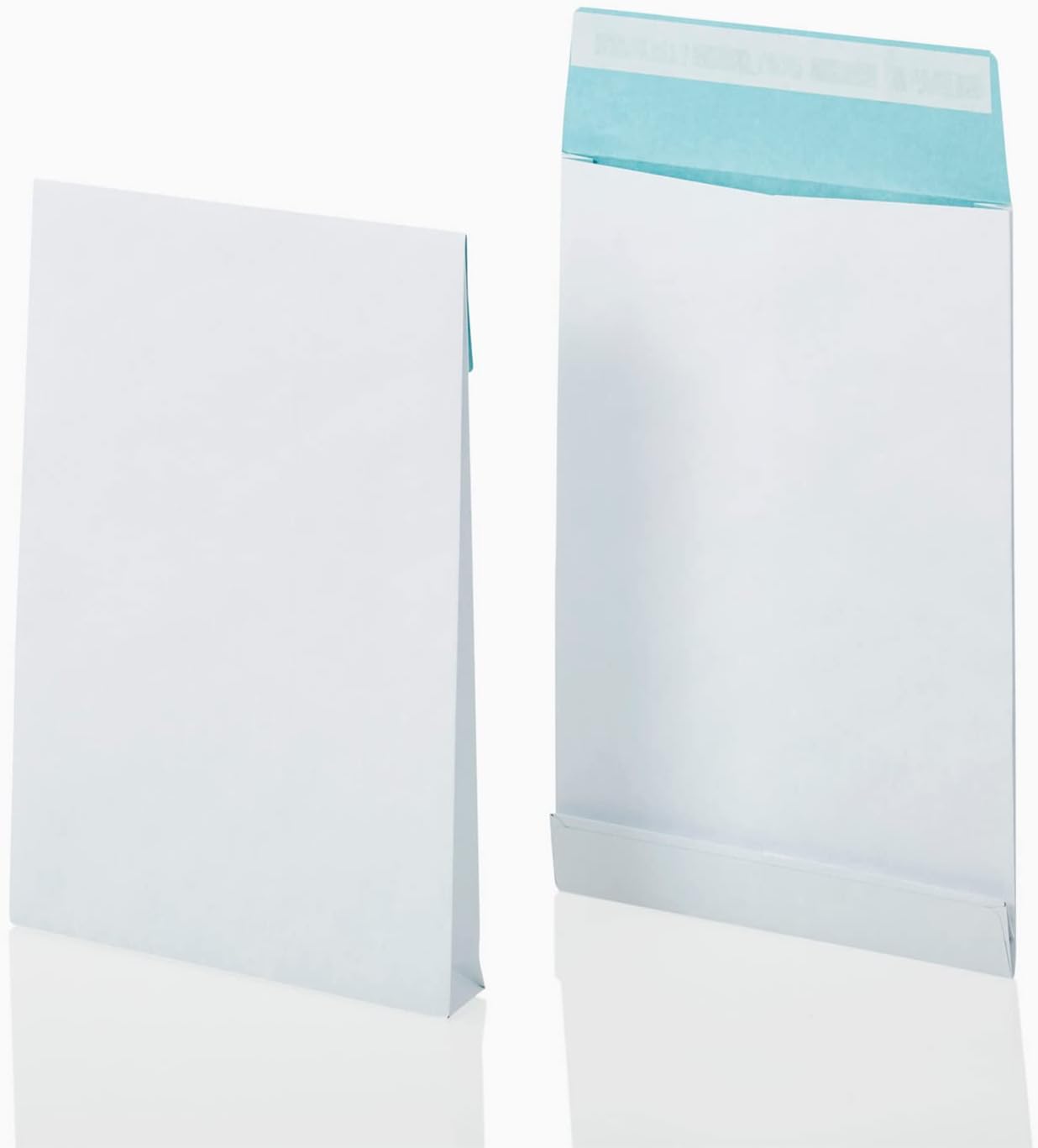 Bong Folding Envelopes C4 (Pack of 125), Peel and Seal Folding Envelopes with Block Base, Thread-Reinforced White Envelopes with Blue Inner Print, 324 x 229 x 40 mm, 130 g/m²