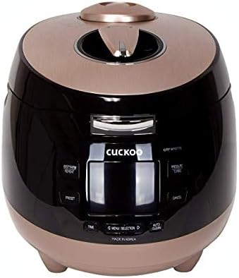 Cuckoo CRP-M1077S Multifunctional & Programmable Electric Pressure Rice Cooker, Xwall Diamond Coated Pot, Fuzzy Logic & Intelligent Cooking, 10 Cups, Black/Gold