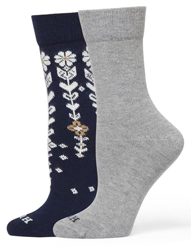 Image of HUE womens Crew Length Boot Socks, 2 Pair Pack