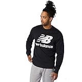 fila italia sweatshirt Hohe Strapazierfähigkeit New Balance Essentials Stacked Logo Crew Sweatshirt Herren schwarz, L