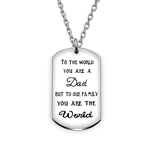 Colgante Collar Día del Padre Regalos Padre Padre Papa Llavero Portallaves al mundo que eres un padre pero a nuestra familia que eres el mundo