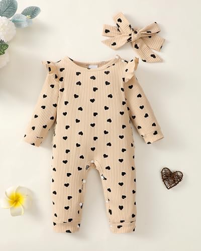 Newborn Baby Girl Clothes Romper Infant Long Sleeve Jumpsuit Bodysuit Preemie Ruffle Girl Romper Fall Winter Outfit3